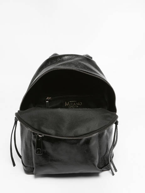 Rugzak Nine Leder Milano Zwart nine NI23066 ander zicht 3